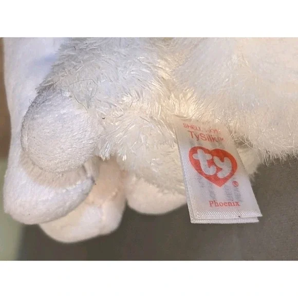 Ty Beanie Boos Phoenix the White Fennec Fox Plush 6" Glitter Eyes Retired - Picture 2 of 6
